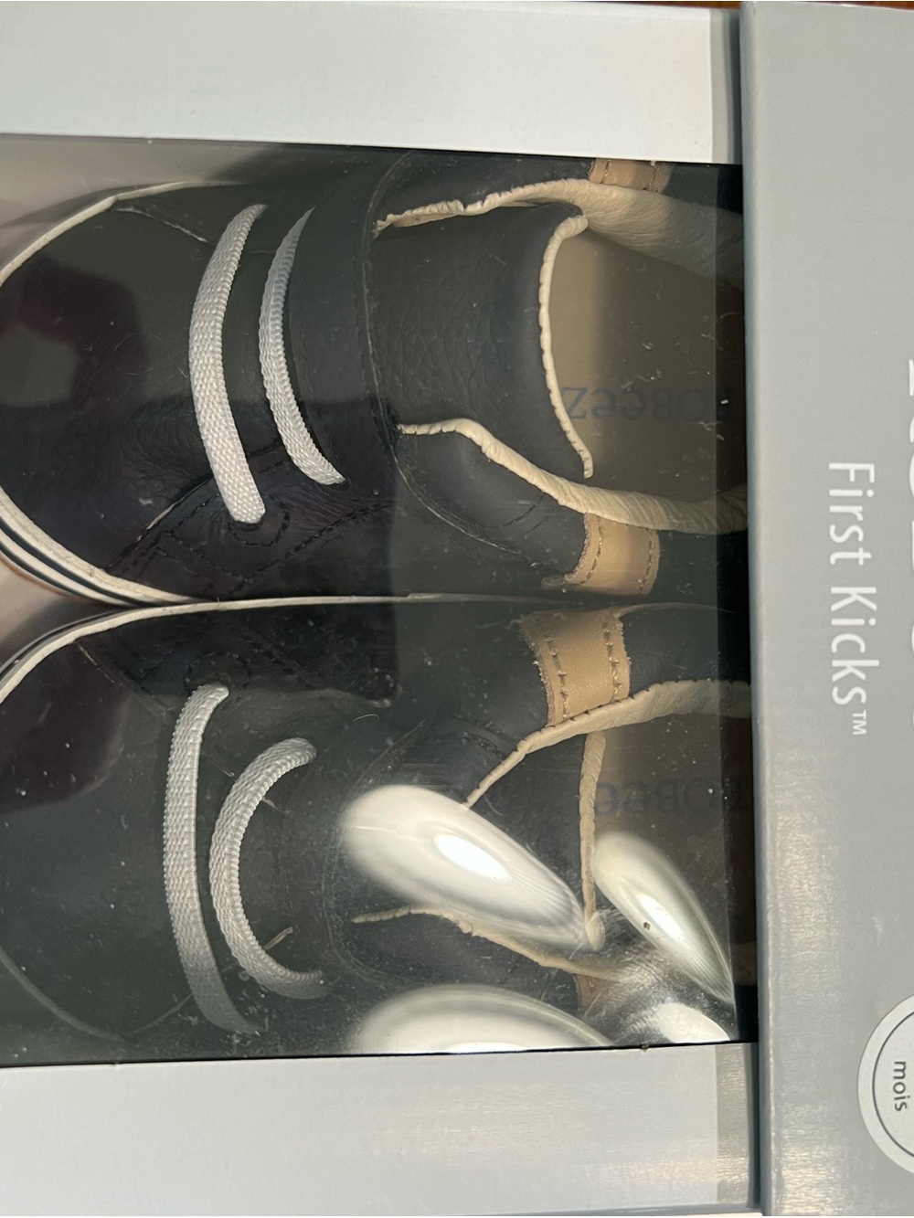Robeez Navy and Tan First Kicks Baby Shoes